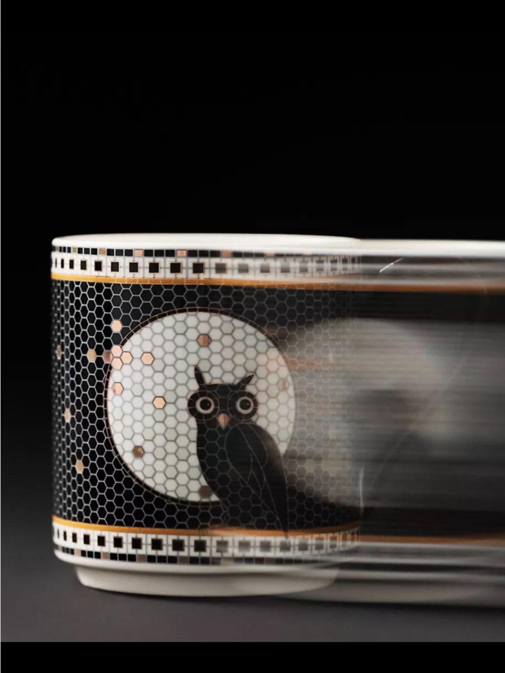 Bistro Tile 24K Owl Mug